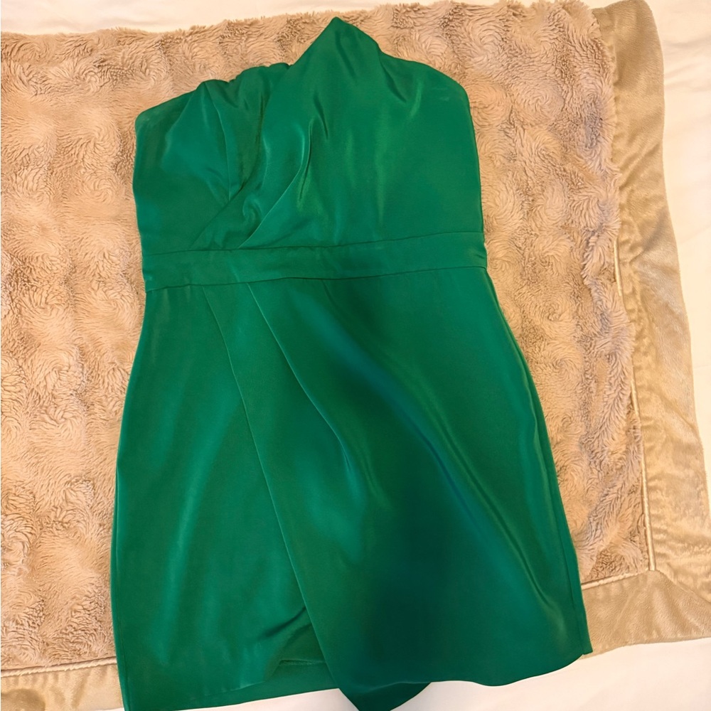 NBD Strapless cocktail Dress in Vibrant Green